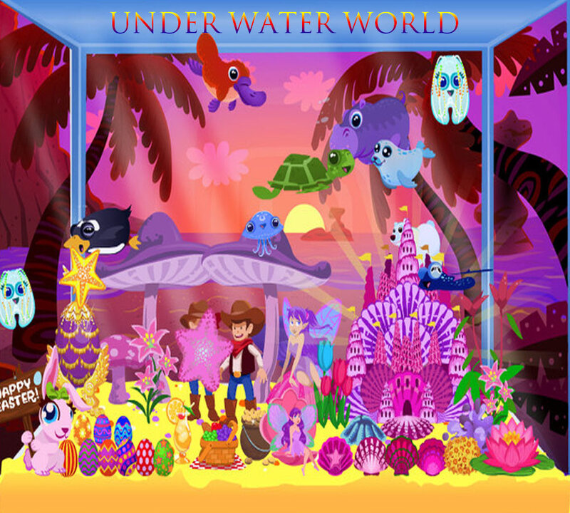 Underwater Scene with Characters — Purple