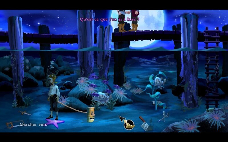 Underwater scene with characters