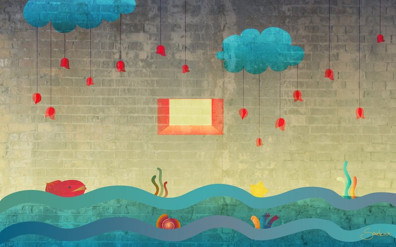 Underwater Scene with Fish — Blue, Calm
