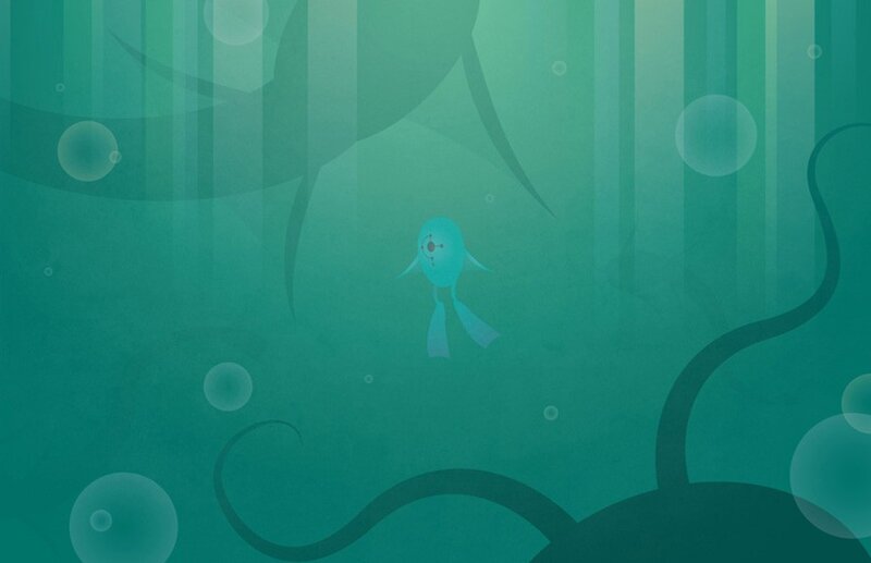 underwater scene with jellyfish