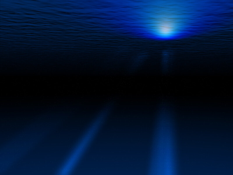 Underwater Scene with Light — Blue, Serene, Night