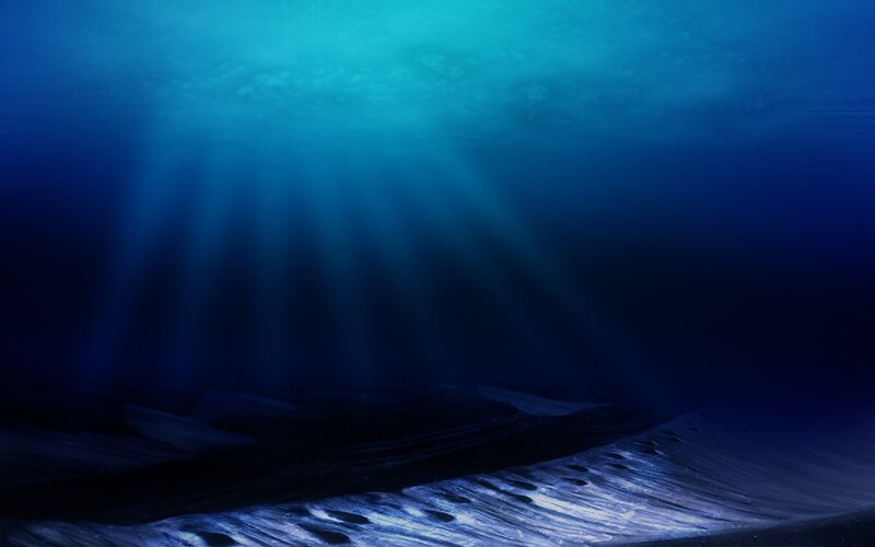 Underwater Scene with Light Rays — Blue