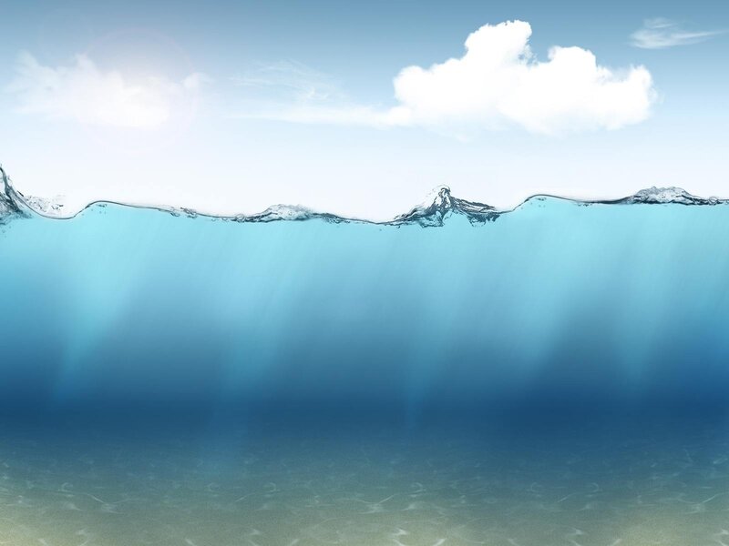 underwater scene with sunlight