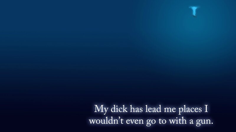 Underwater scene with text