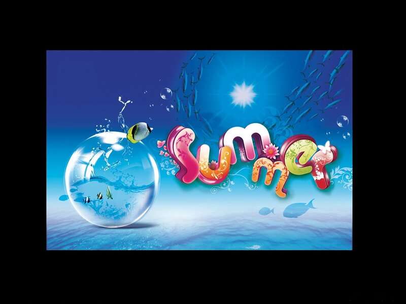 Underwater Scene with Text — Blue
