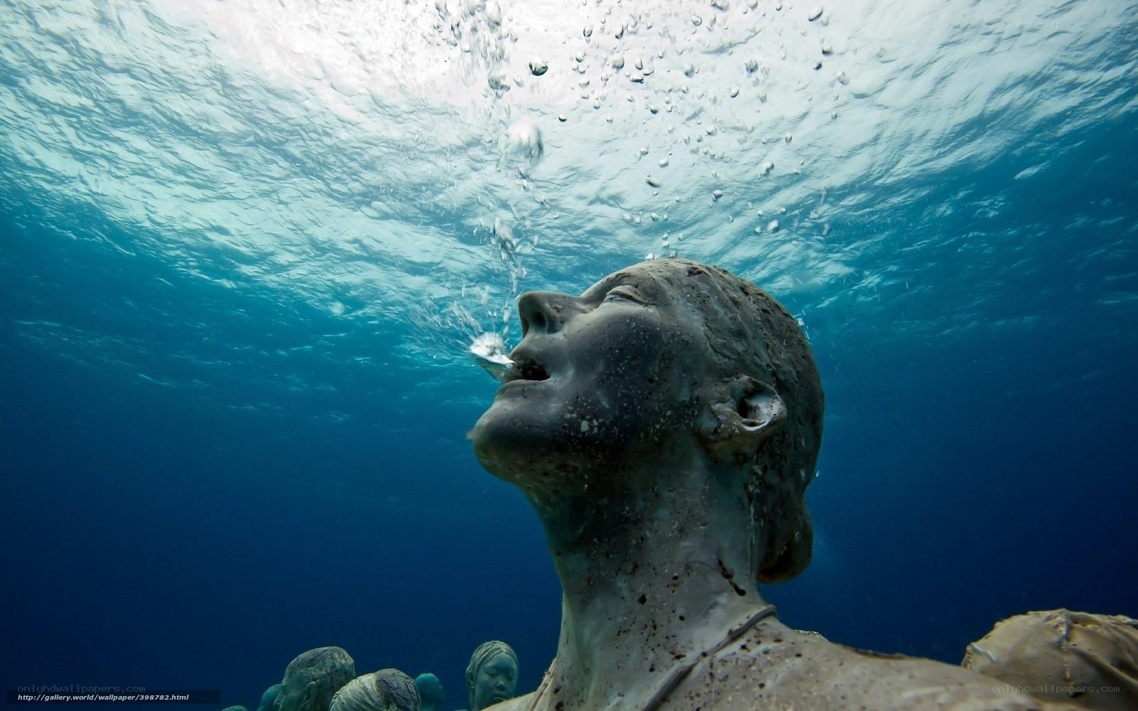Underwater sculpture in the sea