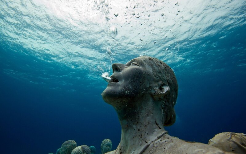 Underwater Sculpture of Head
