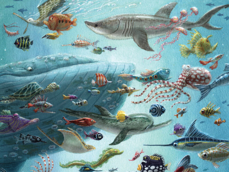 Underwater Sea Life — Blue