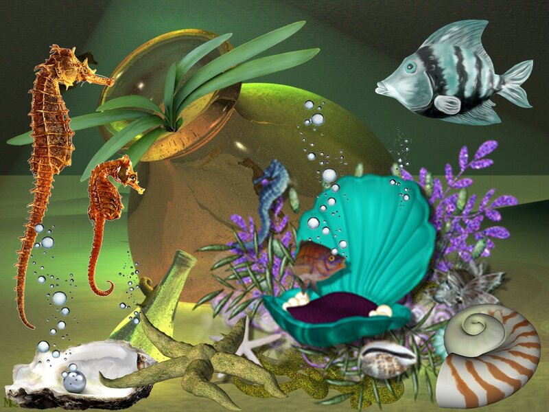 Underwater Sea Life — Green