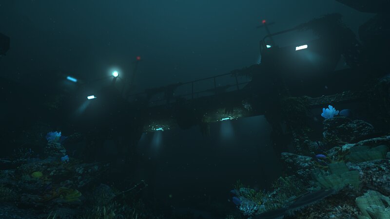 Underwater Shipwreck — Blue, Dark, Mysterious