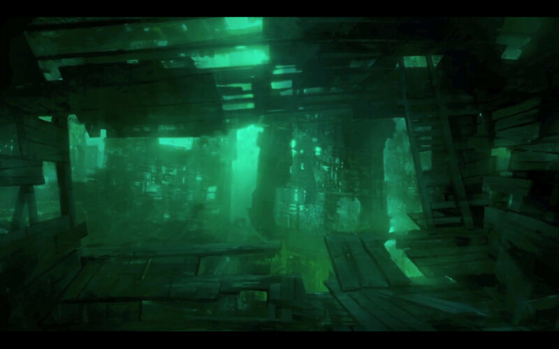 underwater shipwreck interior