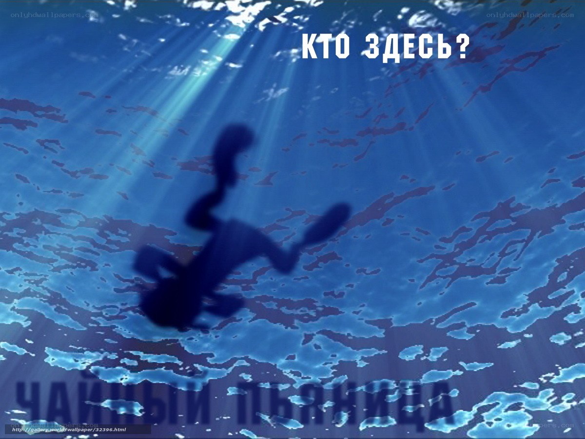 Underwater silhouette with text