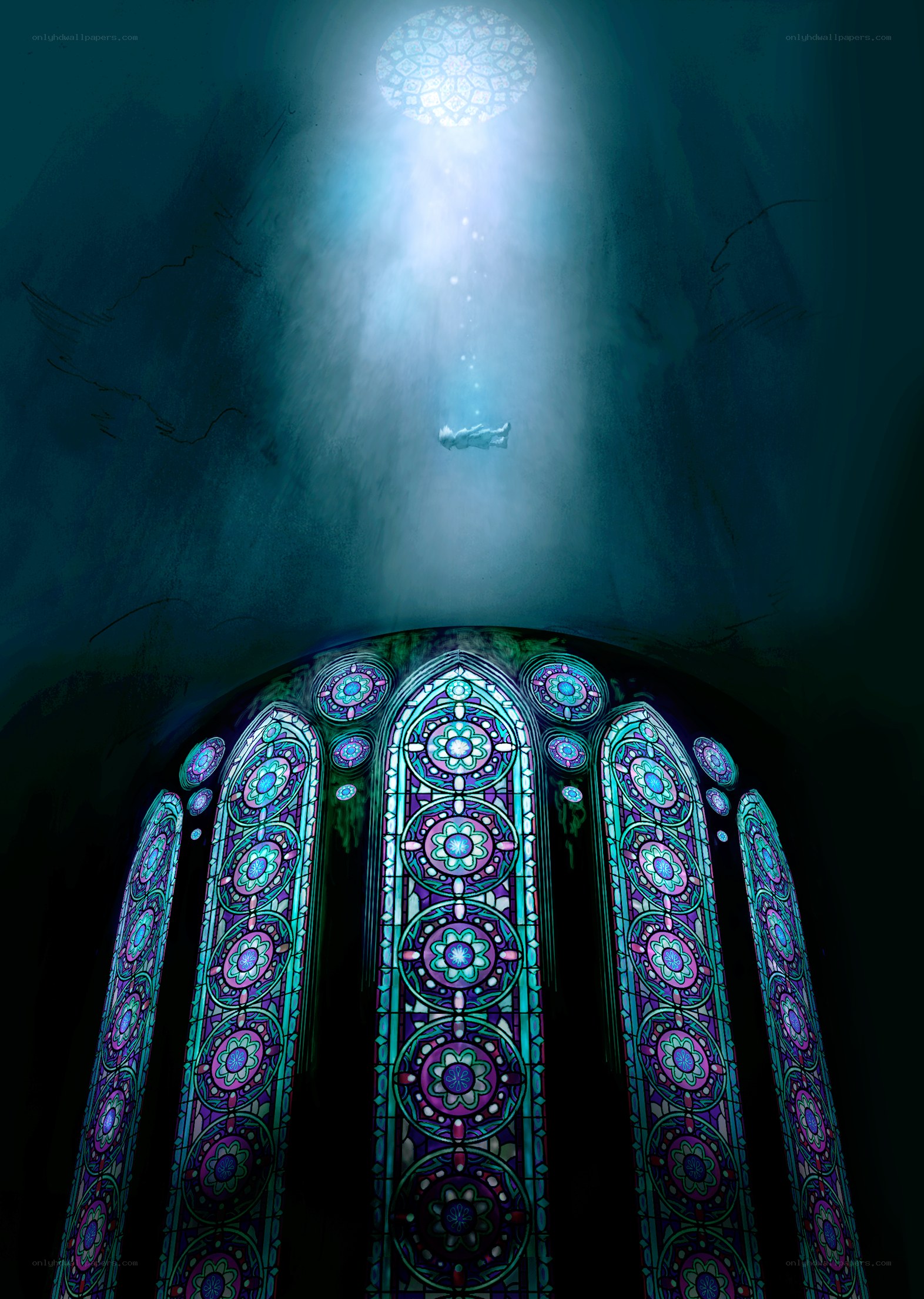 Underwater stained glass cathedral