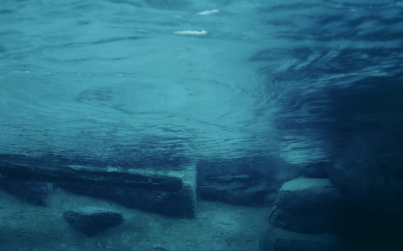 underwater stone structure