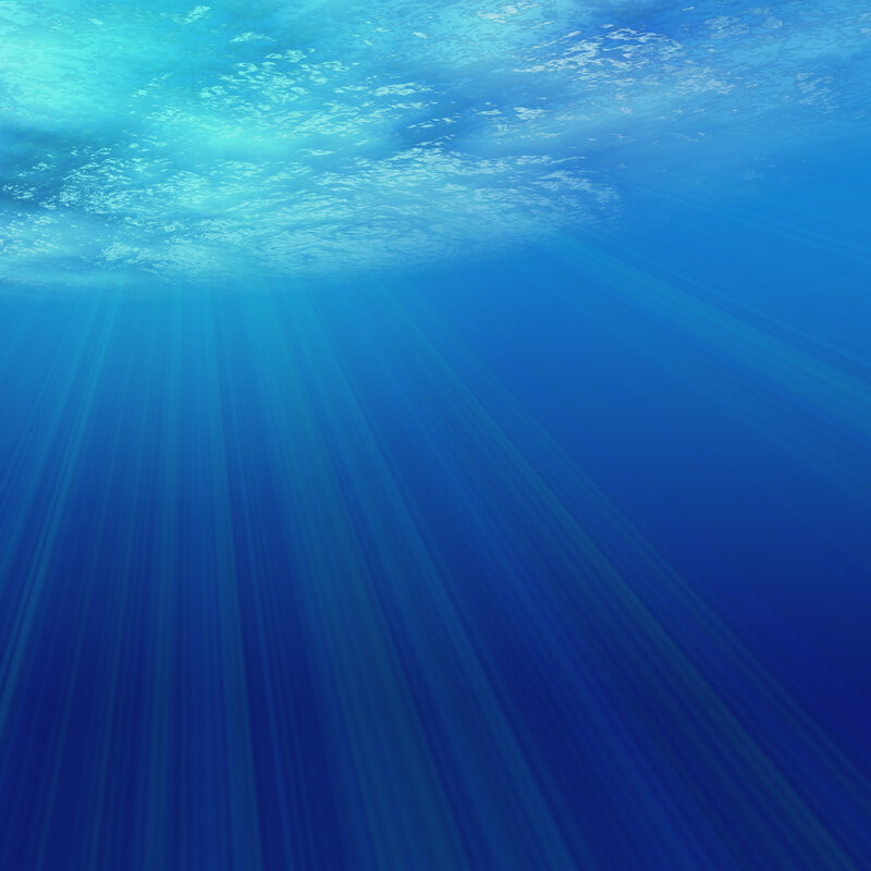 Underwater sunlight rays