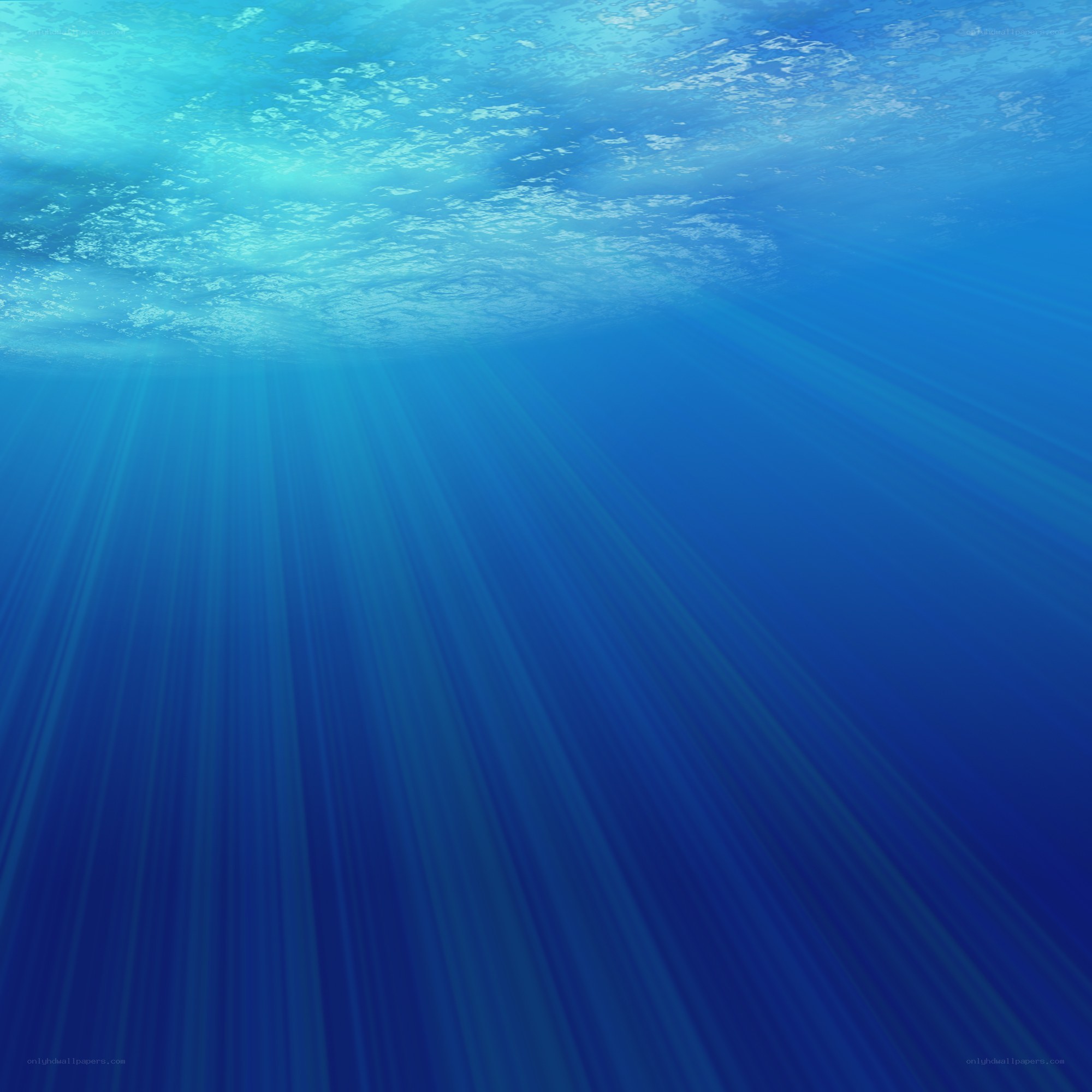 Underwater sunlight rays