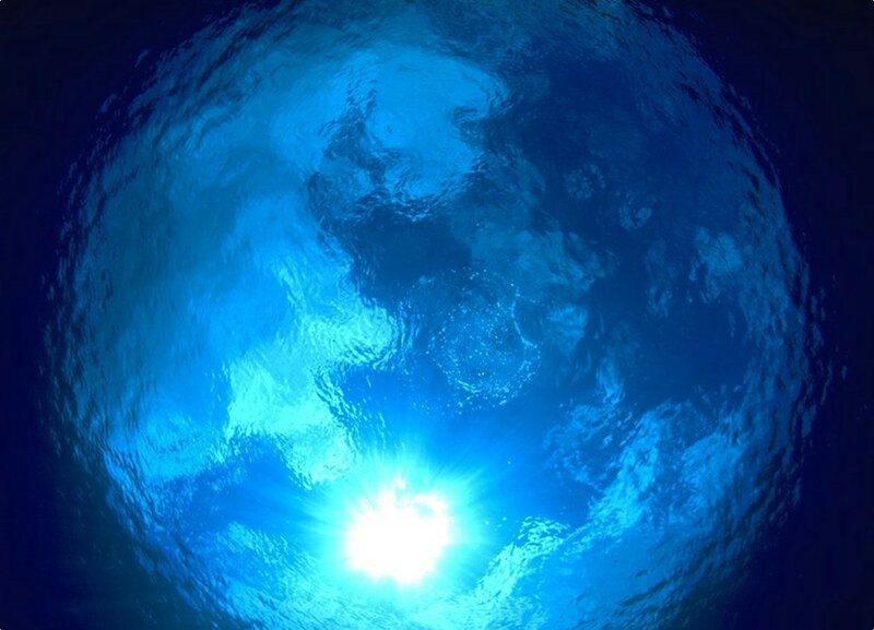 underwater sunlit scene