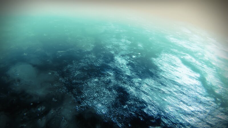 Underwater Surface View — Blue, Serene, Digital Art
