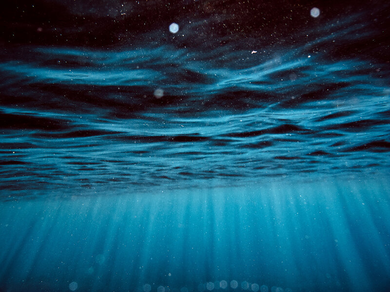 Underwater Surface View — Blue, Serene