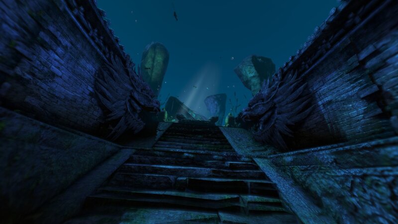 underwater temple ruins