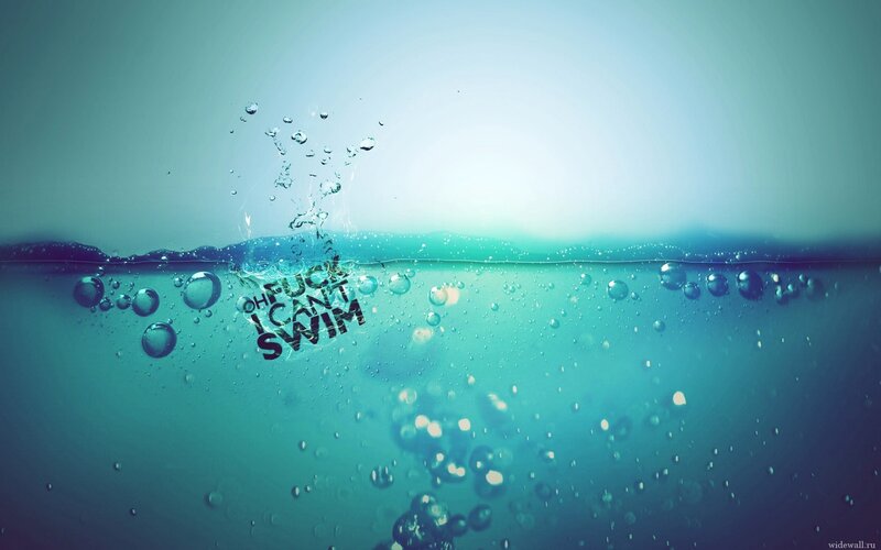 Underwater text splash