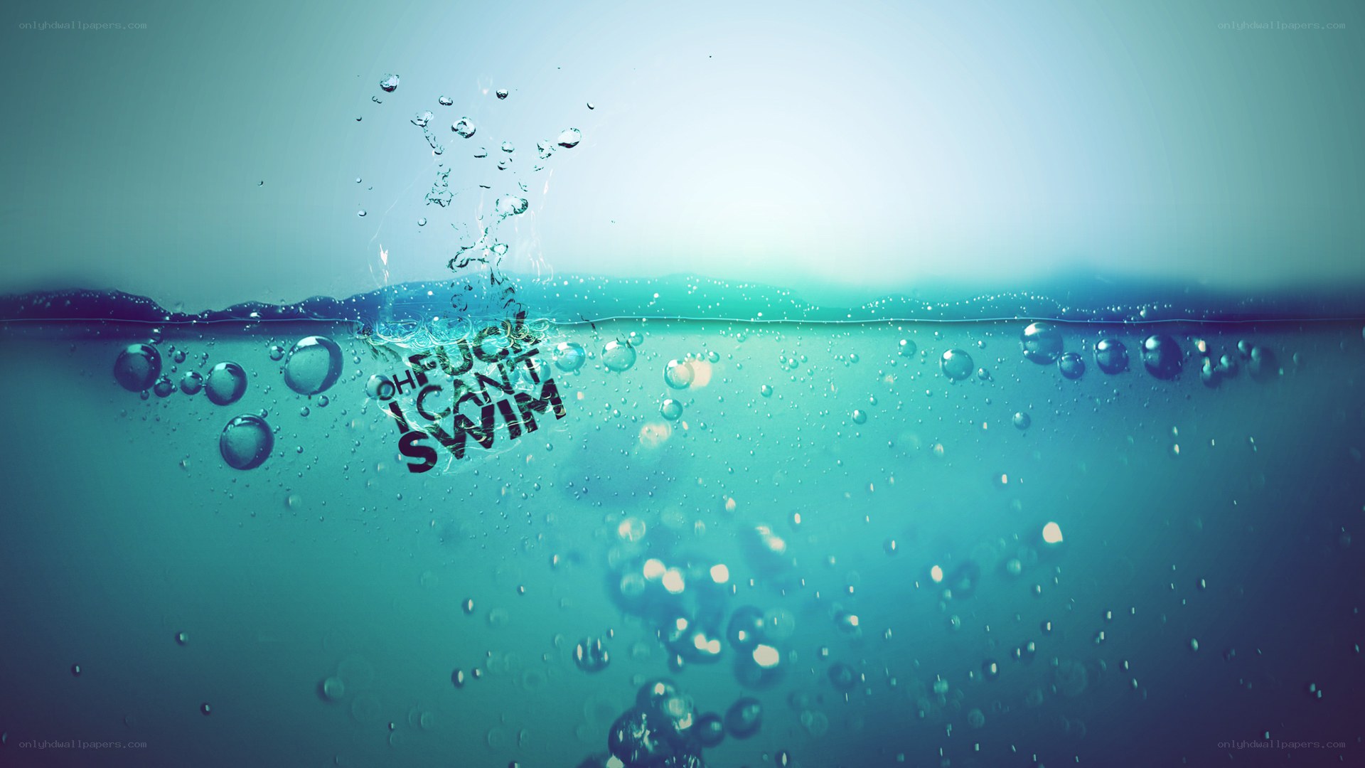 underwater text splash
