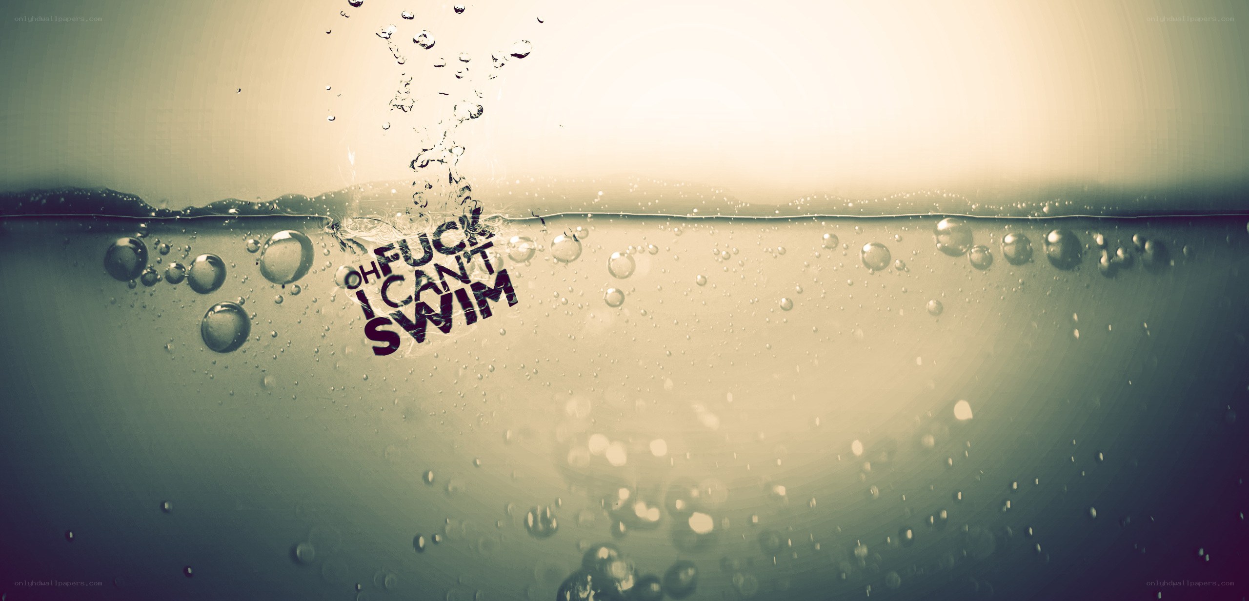 underwater text splash