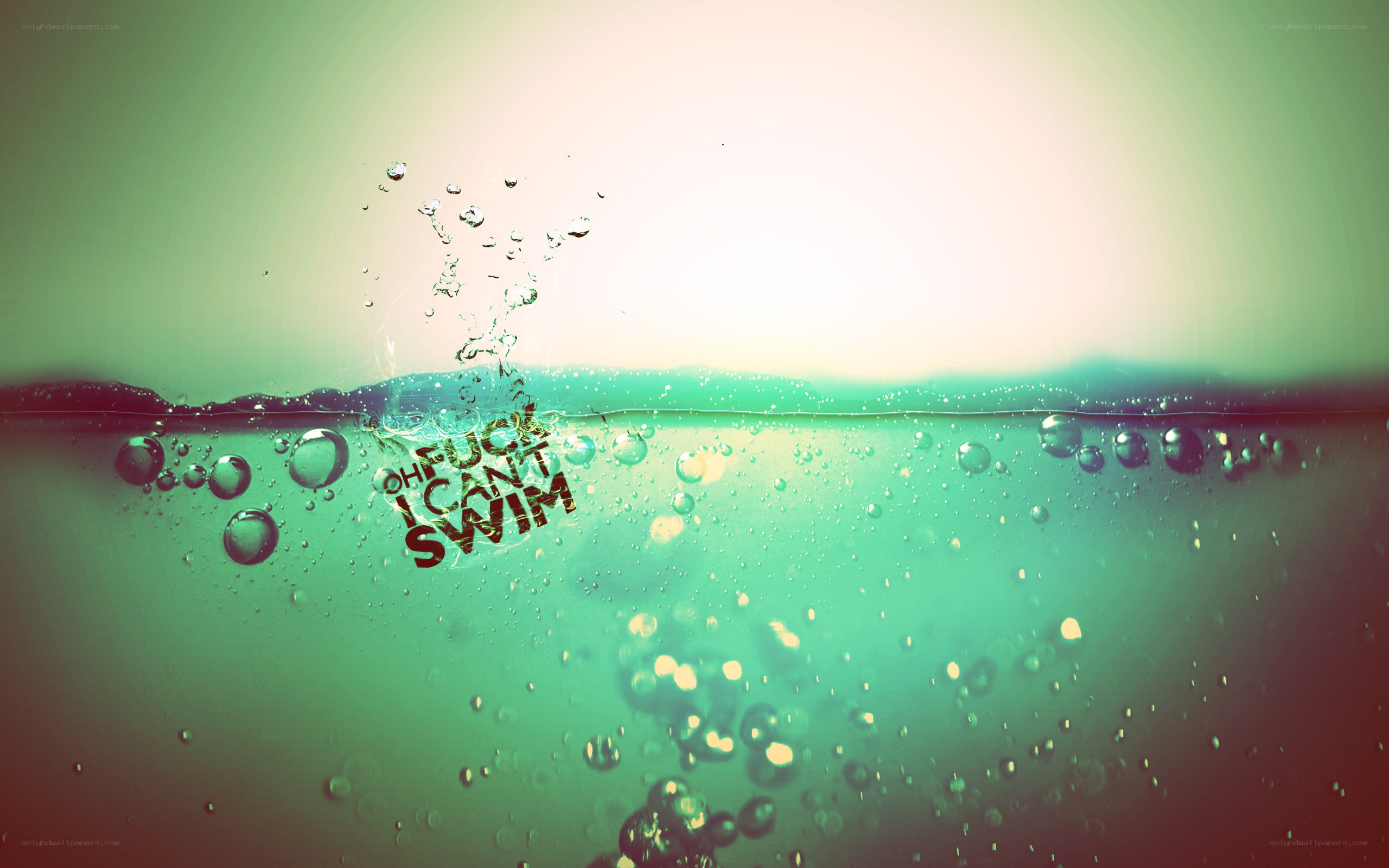 underwater text splash