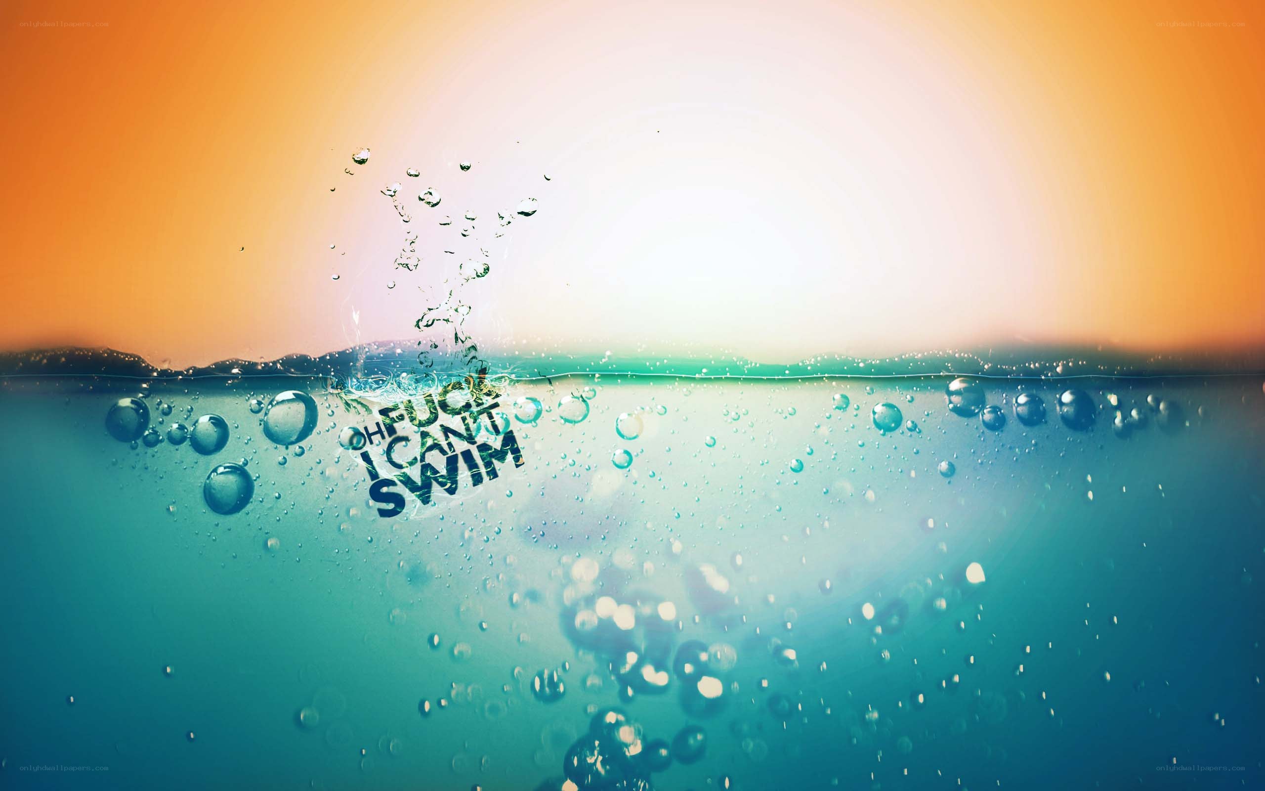 underwater text splash