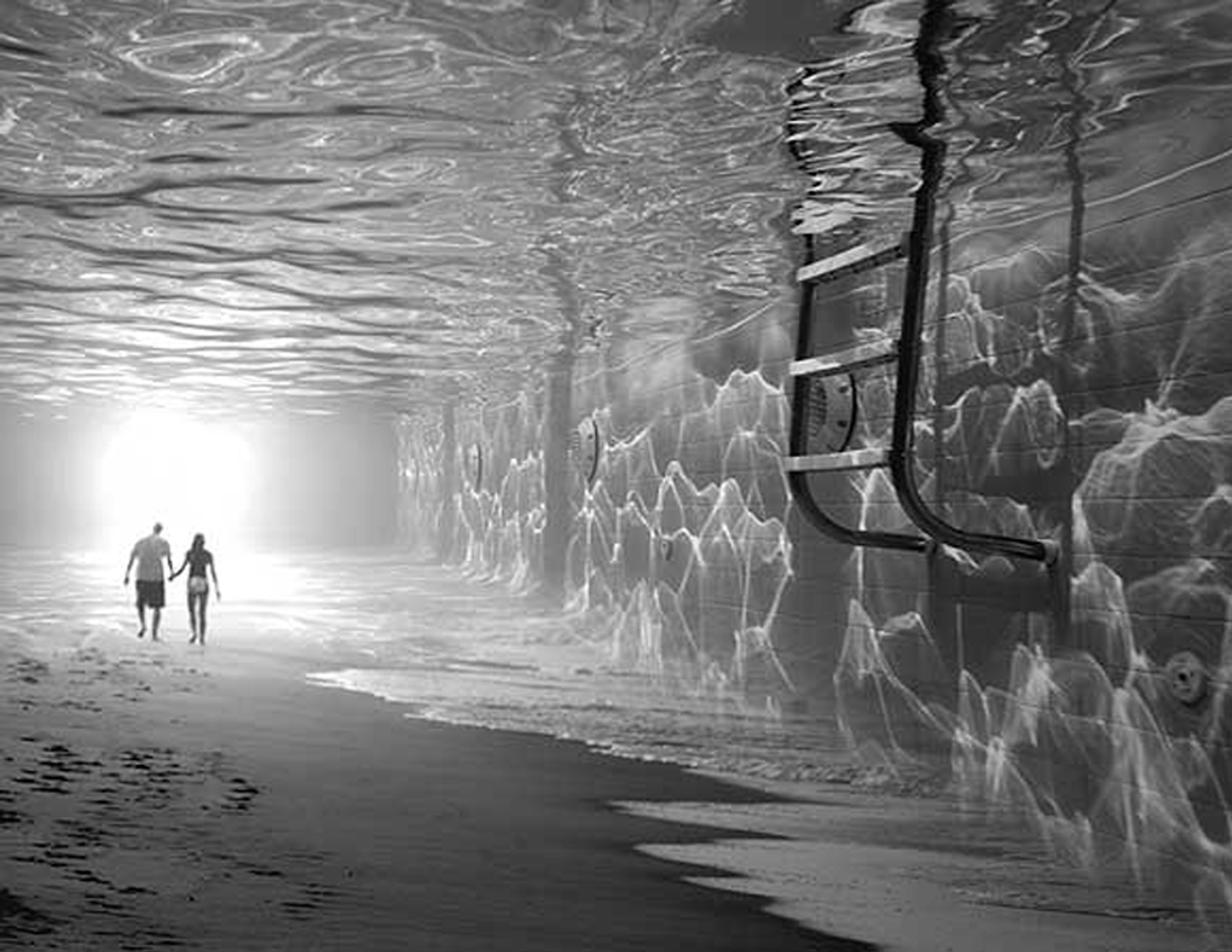 Underwater tunnel with couple