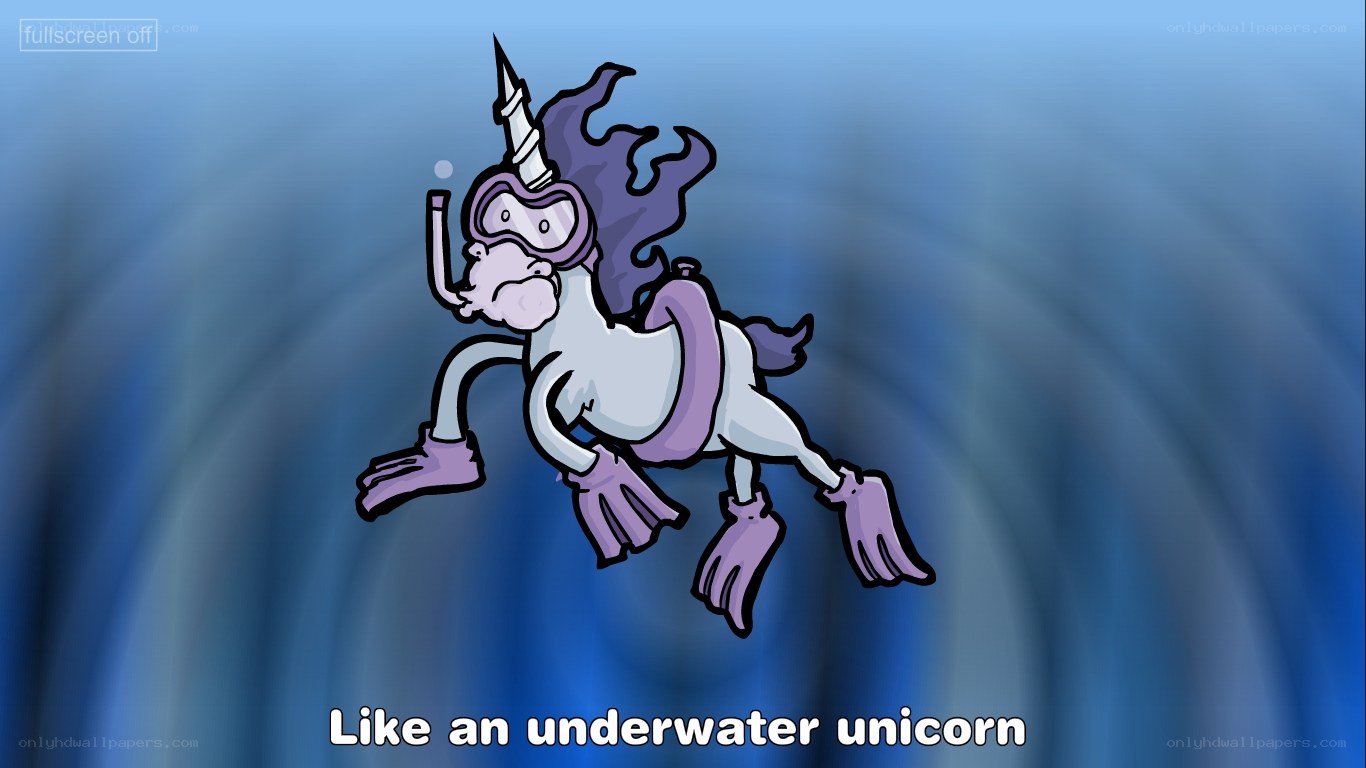 underwater unicorn cartoon