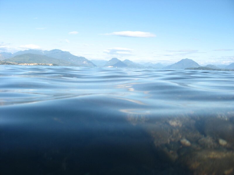 Underwater view of a lake