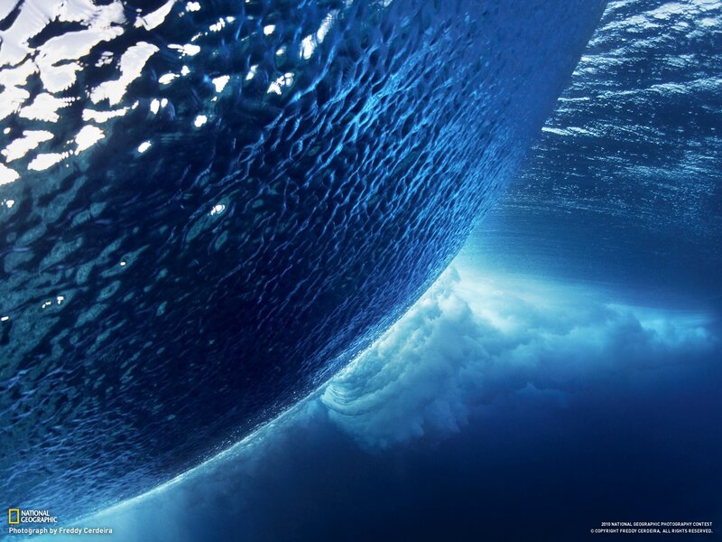 Underwater Wave Formation — Blue, Dramatic