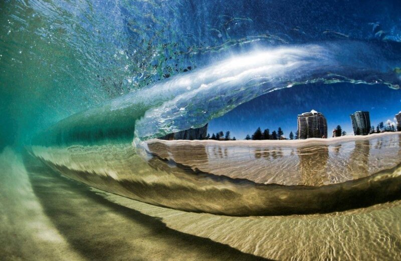 Underwater Wave Tunnel — Blue, Dramatic, Afternoon, Photograph