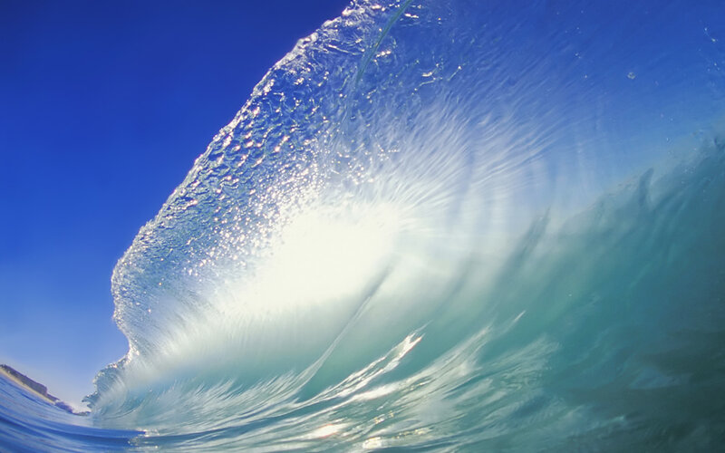 Underwater Wave Tunnel — Blue, Dramatic, Afternoon