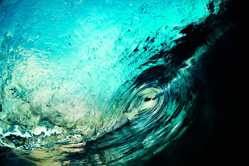 Underwater Wave Tunnel — Blue, Dramatic, Photograph, Bubbles