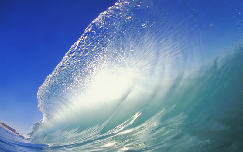 Underwater Wave Tunnel — Blue, Dynamic, Afternoon