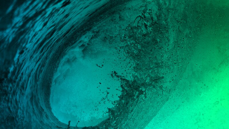 Underwater Wave Tunnel — Blue, Dynamic, Photograph, Bubble, Ocean