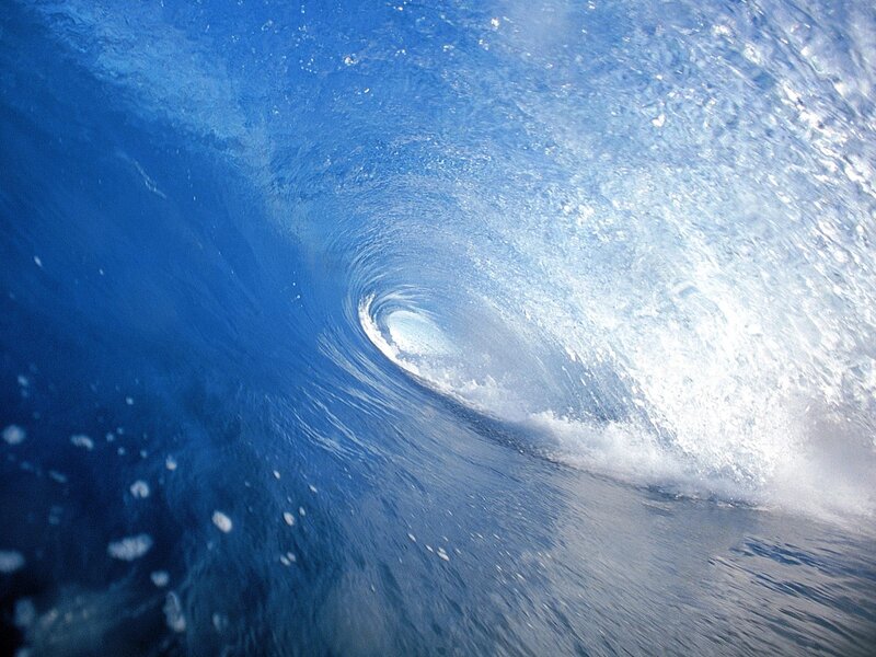 Underwater Wave Tunnel — Blue, Dynamic, Photograph
