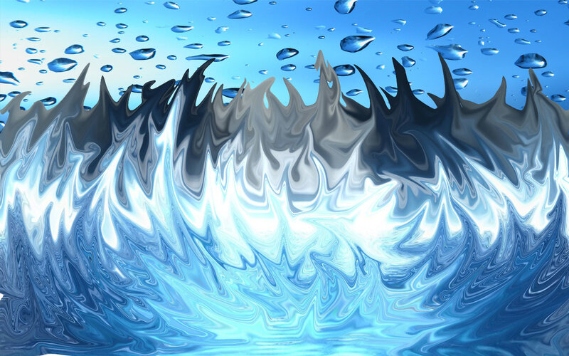 Underwater wave with bubbles