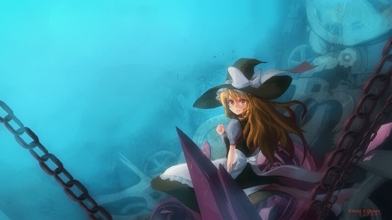 Underwater witch with chains