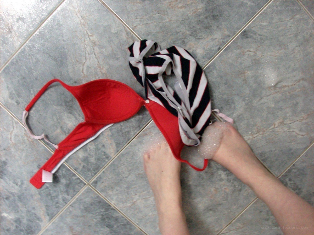underwear on tiled floor