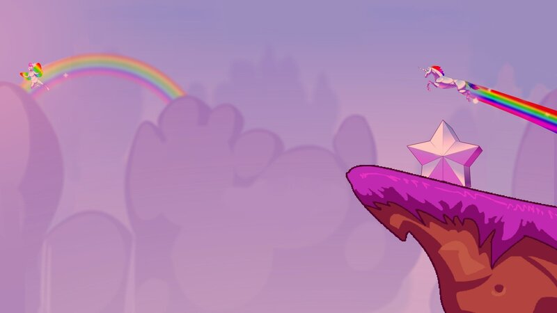 Unicorn and Fairy in Sky