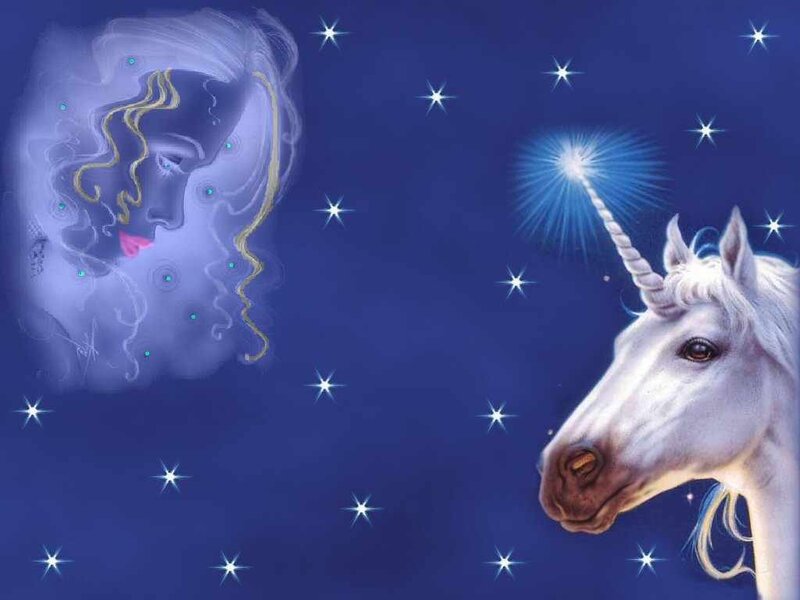 Unicorn and Ghostly Face