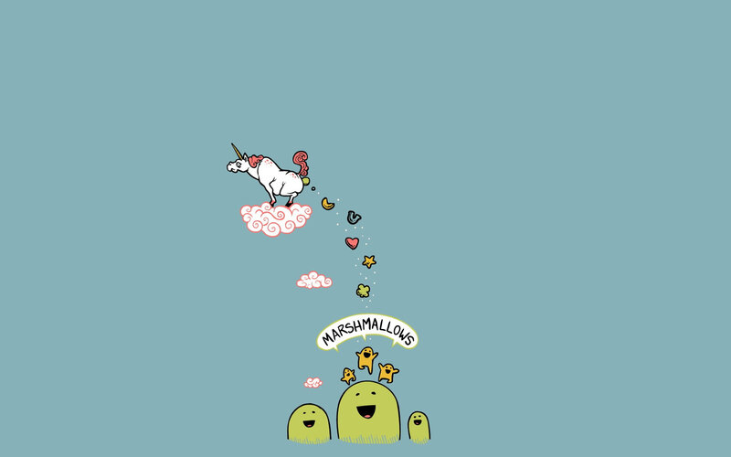 unicorn dropping marshmallows