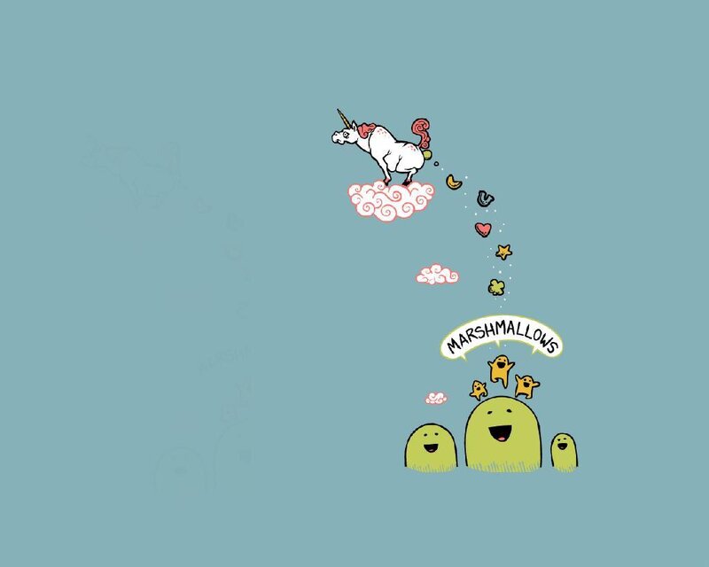 Unicorn dropping marshmallows