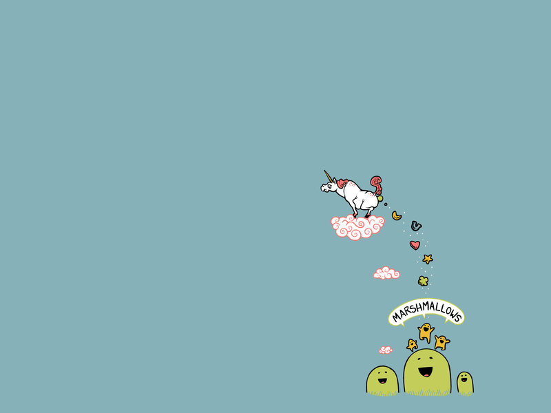 unicorn dropping marshmallows