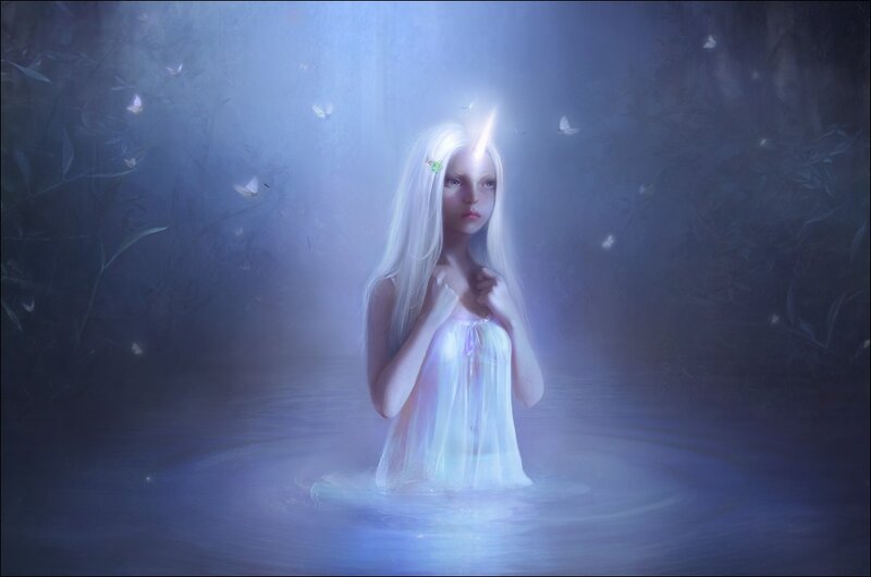 Unicorn Girl in Water