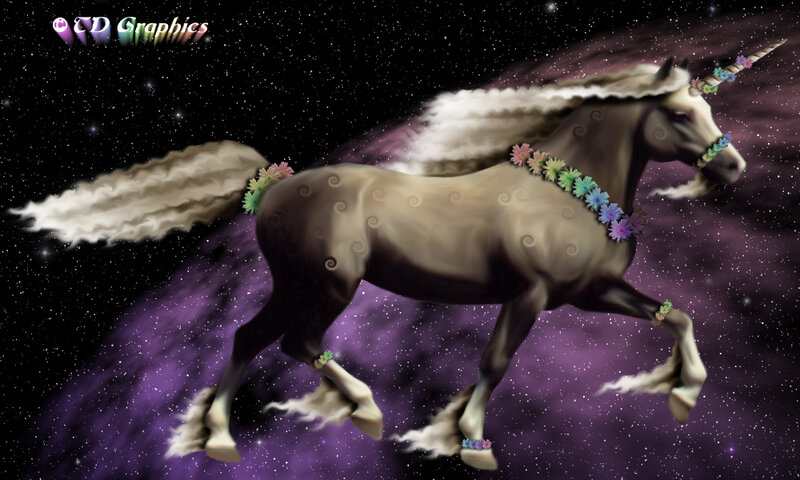 Unicorn Horse in Space