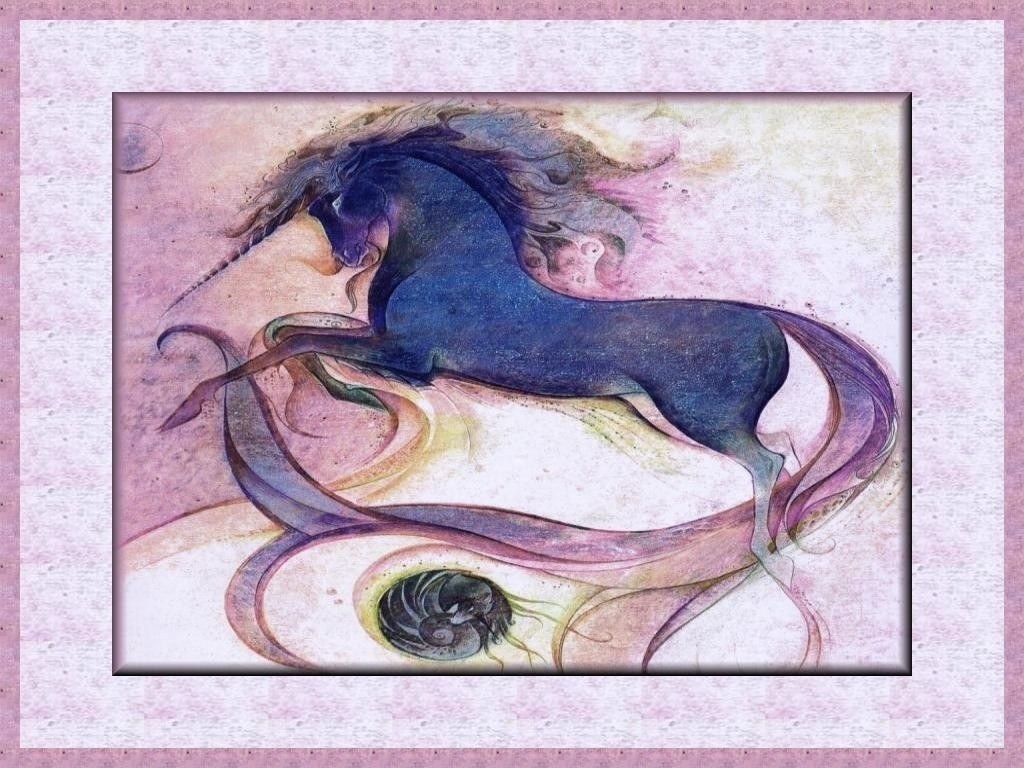 Unicorn in a dreamlike landscape